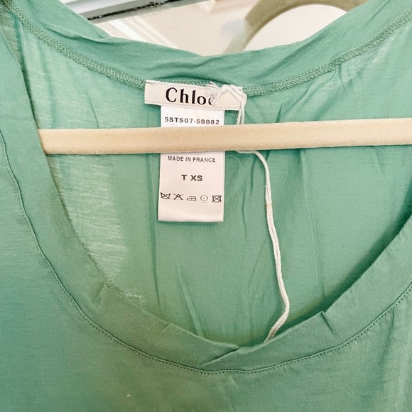 RARE CHLOE Mint Green Long Maxi Short Sleeve Dress - Picture 10 of 13